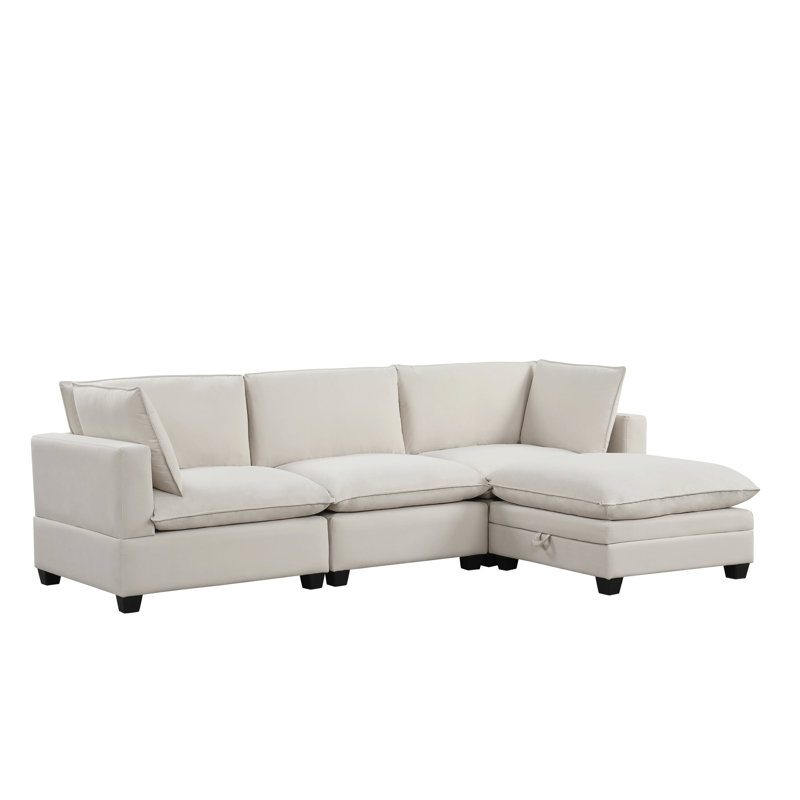 Canapé modulaire en velours Cloud2, Cream Fabric