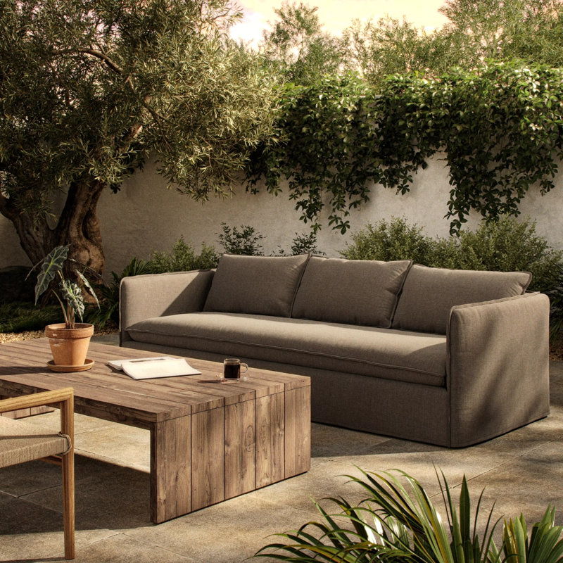 Andre Outdoor 3 - Seat Patio Sofa, Alessi Fawn