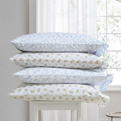 Laura Ashley Floral Ruffled Hem Cotton Sheet Sets