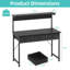 Metal Base Computer Desk with Power Outlet-1383104627