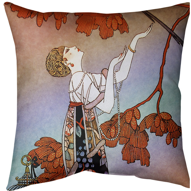 Coussin de femme, 16 po x 1 po, Rouge / dégradé rouge, Polyester filé