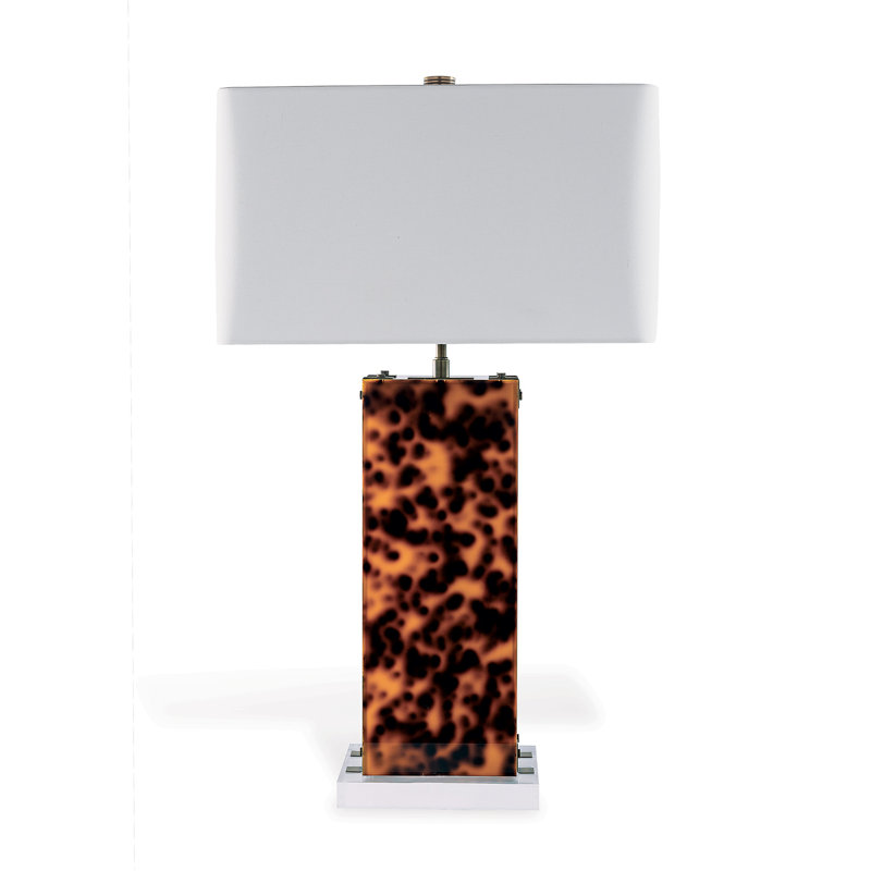 Milan Tortoise Lamp 33"H, Clear/Tortoise
