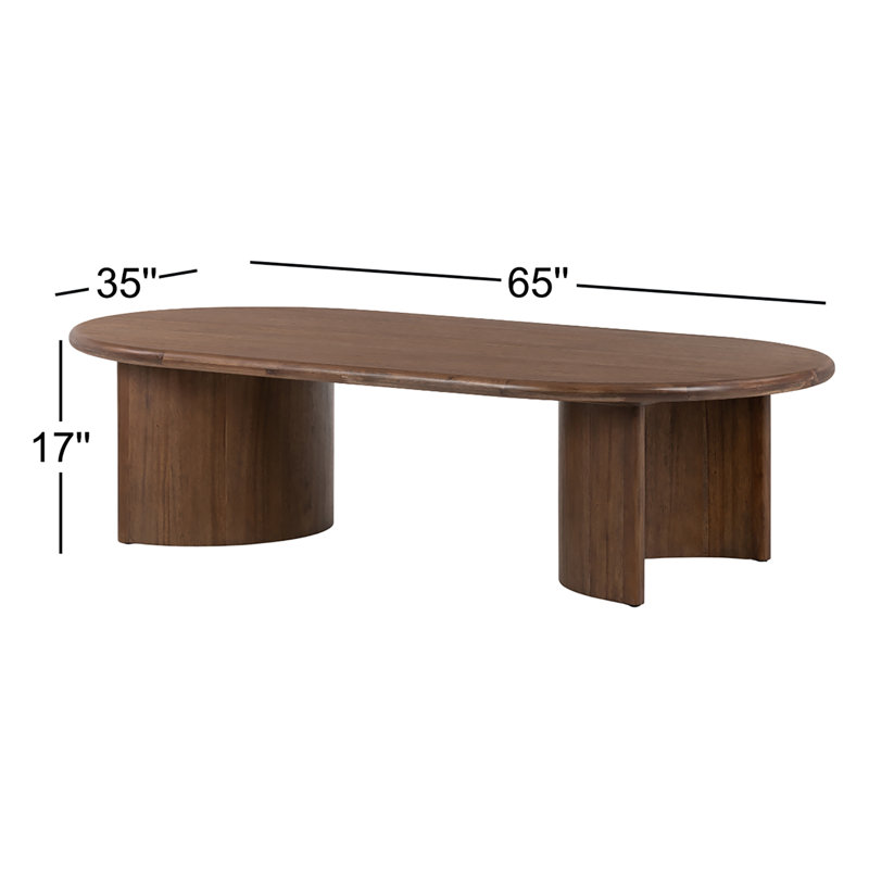 Paden Coffee Table, Seasoned Brown Acacia, 17" H x 27" L x 51" W