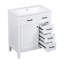 Meuble-lavabo sur pied 30 po - Armoire blanche avec lavabo en céramique et tiroir moderne-295949113