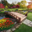 Pont de jardin artisanal en bois japonais-14662214