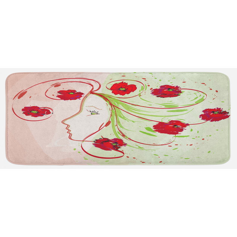 Tapis de cuisine à fleur aquarelle