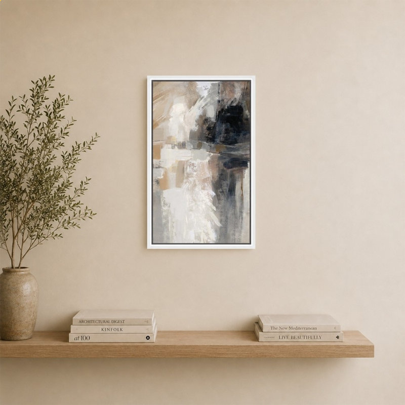 «Wings Neutral» par Silvia Vassileva - impression sur toile, 34" H x 24" W, White