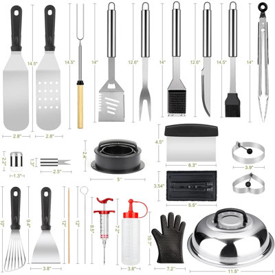 Ensemble d'outils professionnels pour griller