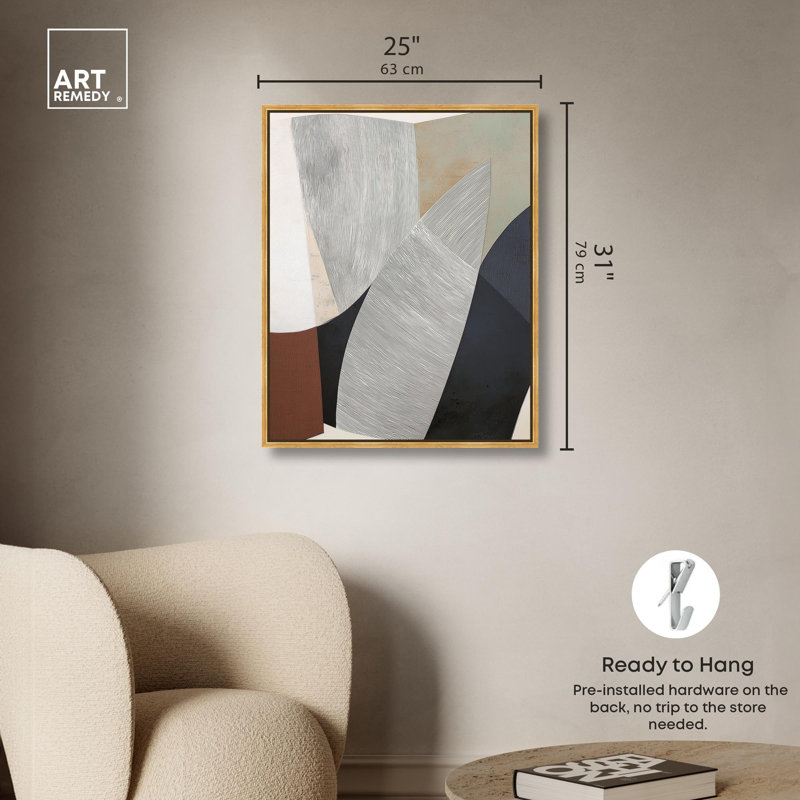 "Combed and Swirled II", reproduction d'art sur toile par Art Remedy, cadre doré, 24 x 30, H 31 po x l 25 po
