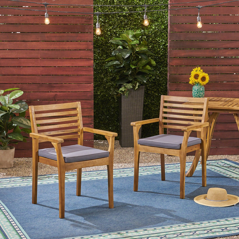 Outdoor Dining Chairs Set of 2, Gray