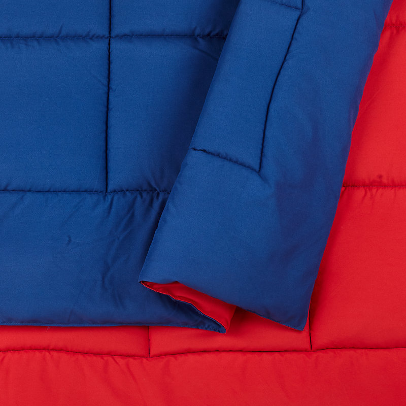 Ensemble de couette réversible en microfibre bleu et rouge uni Peyton pour enfants et adolescents