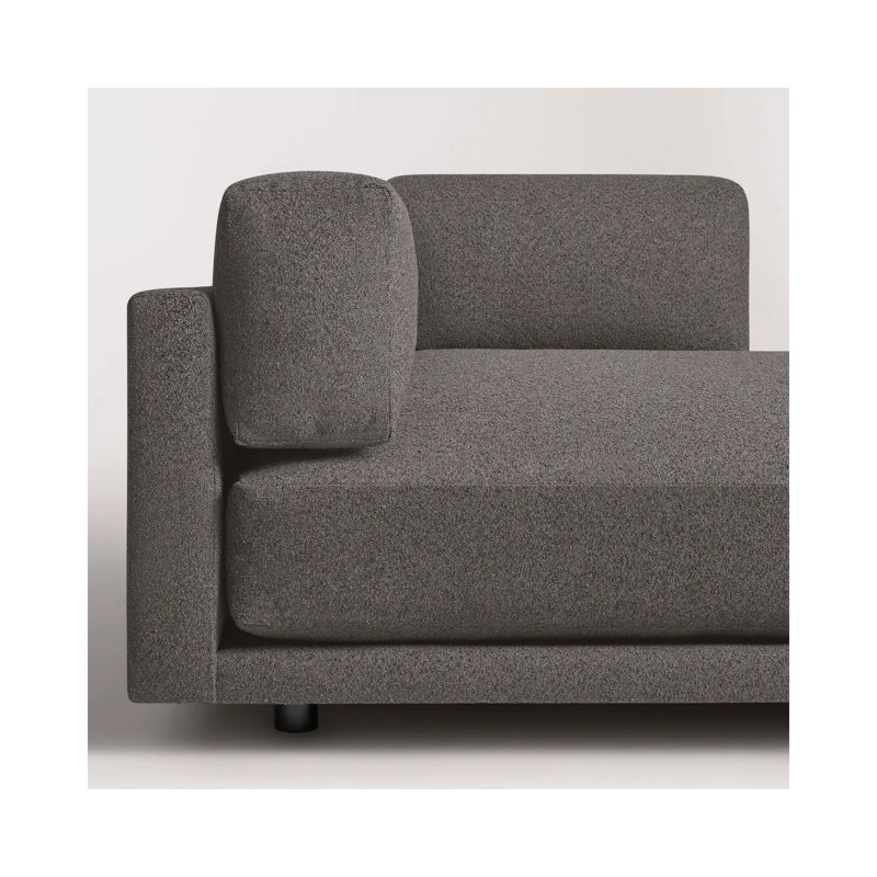 Sunday Chaise Lounge, Left Hand Facing, Kelso Charcoal 100% Polyester