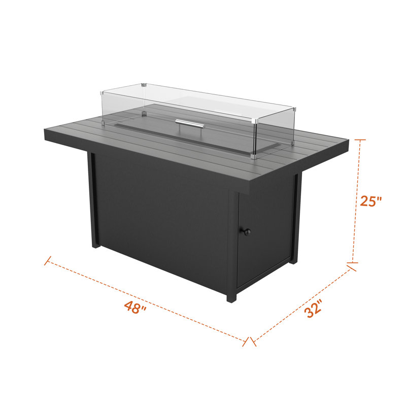 Aluminum Propane Gas Fire Pit Table, Driftwood