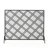 Single‑panel black metal fireplace fire screen