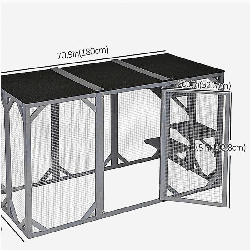 Grande cage d'extérieur en bois pour chat