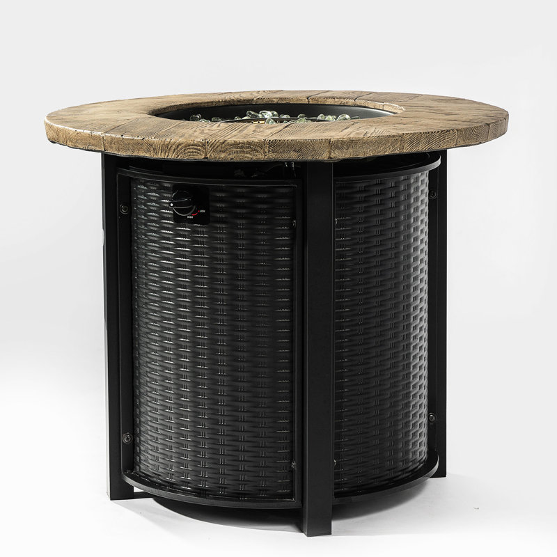30Inch Propane Fire Table With Tabletop, 40000Btu Heat Output, Versatile Design, Includes Rain Cover & Lava Rocks For Outdoor Living Propane, Use,