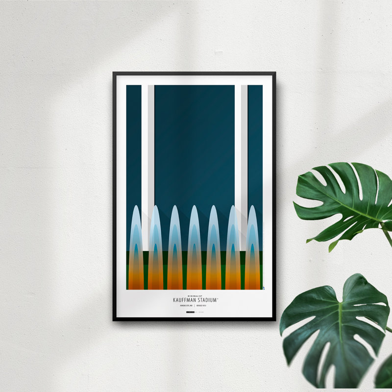 «Minimalist Kauffman Stadium» par S. Preston, impression sur toile non encadrée