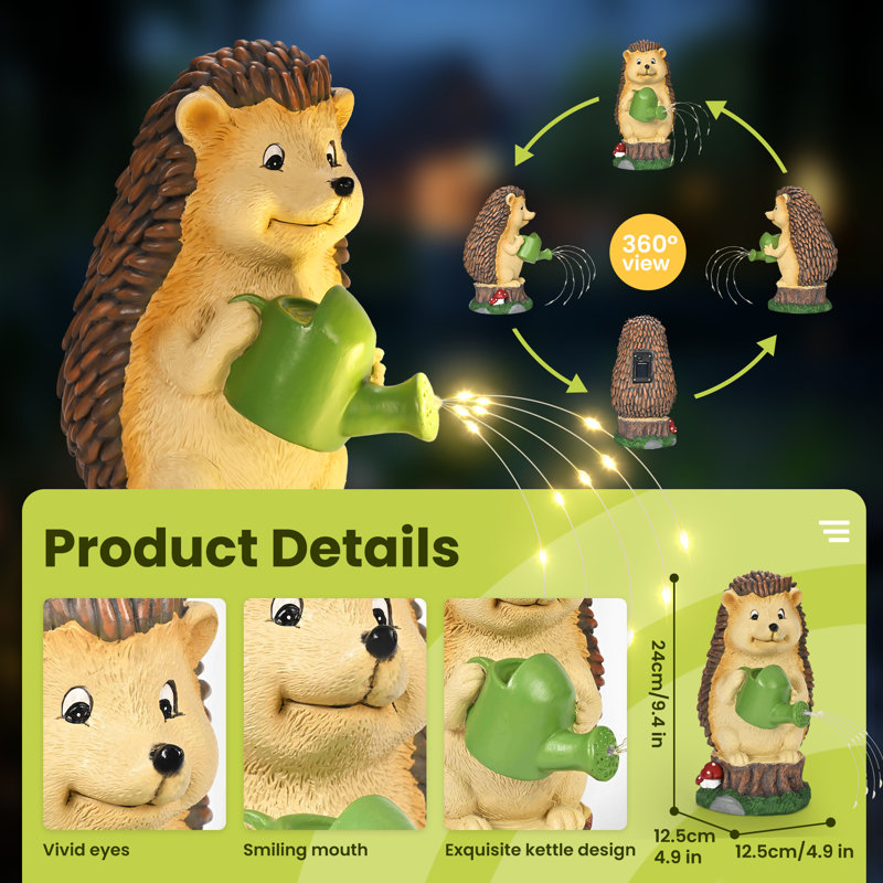 Hedgehog Resin Garden Statue