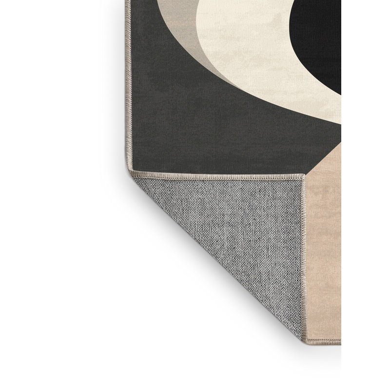 Tapis gris lavable à la machine Kymani, 7 x 9