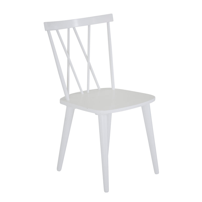 Gosnell 44.5cm H Solid Wood Cross Back Side Chair, White