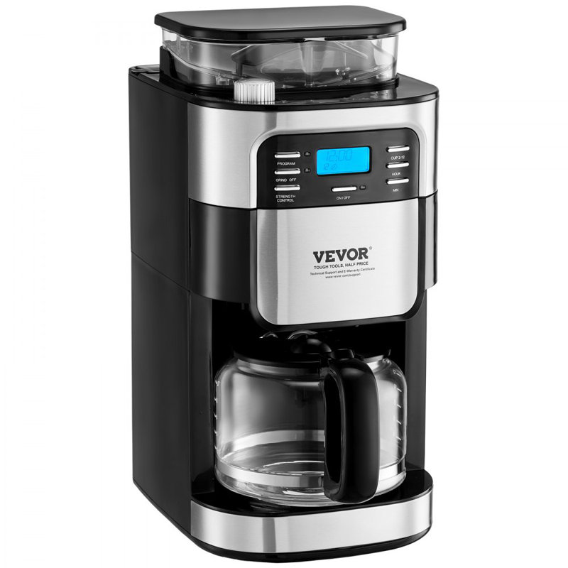 Machine à café filtre 12 tasses avec minuterie 24 heures pour infusion automatique