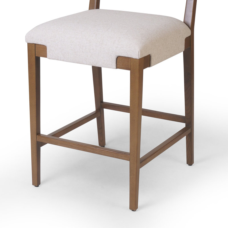 Tamari Stool-Sonoma Chestnut-Bar, Bar Stool (31.26" Seat Height), Cream Linen Blend, Brown