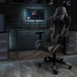 Ergonomic LeatherSoft Computer Gaming Chair with Fully Reclining Back and Slide-Out Footrest