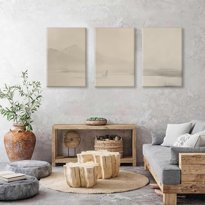 Jesus Leaves The 99 Sheep Canvas Wall Art Set Of 3,Jesus Christian Wall Art,The Lost Sheep Wall Decor,Shepherd Painting Lamb Pictures Religious Aesthetic For Living Room Bedroom 12X16 Framed