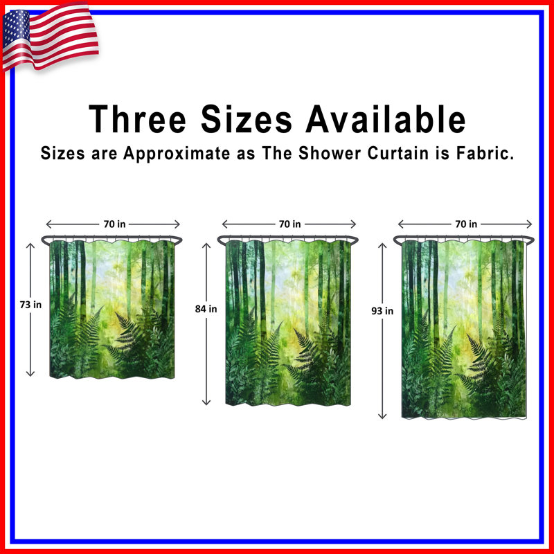 Dense Forest With Ferns Shower Curtains Extra Long, 70in W x 72in H