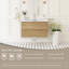 Meuble-lavabo flottant mural de 36 po avec lavabo, style fonctionnel et moderne, lavabo à surface solide, tiroirs à fermeture en douceur, chêne naturel, résine, assemblage facile, conception durable et durable, utilisation durable