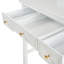 Coiffeuse compacte avec miroir réversible, coiffeuse avec tabouret, coiffeuse compacte pour petits espaces, blanc