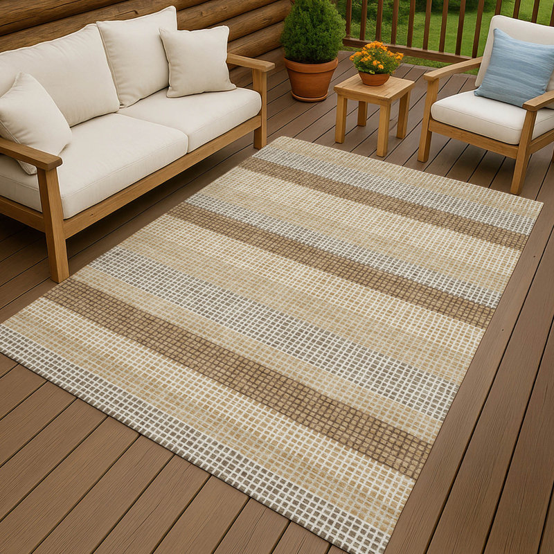 Tapis intérieur / extérieur lavable à la machine Chantille ACN2530, Doré, Rectangle 5 pi x 7 pi 6 po