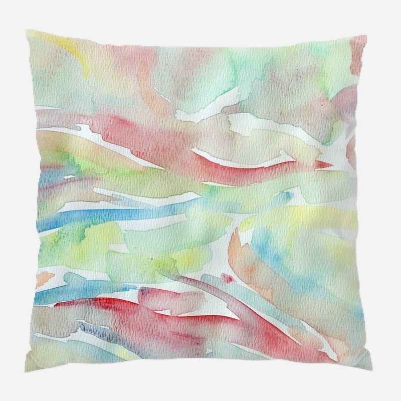 Coussin décoratif aquarelle Braxten, Microsuède, Intérieur