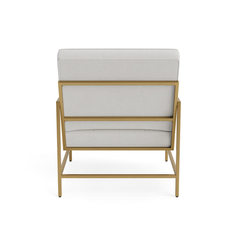 Major Arm Chair, Sienna, Performance Velvet - Silver, Brushed Brass