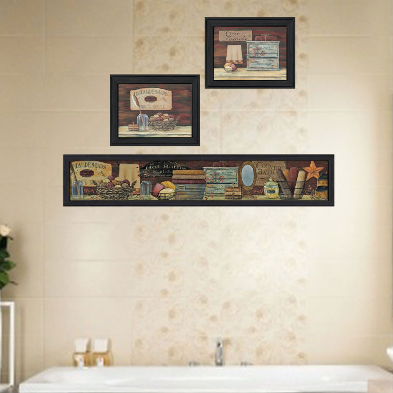 «Country Bath II Collection» par Pam Britton, reproduction d'art mural, affiche prête à accrocher