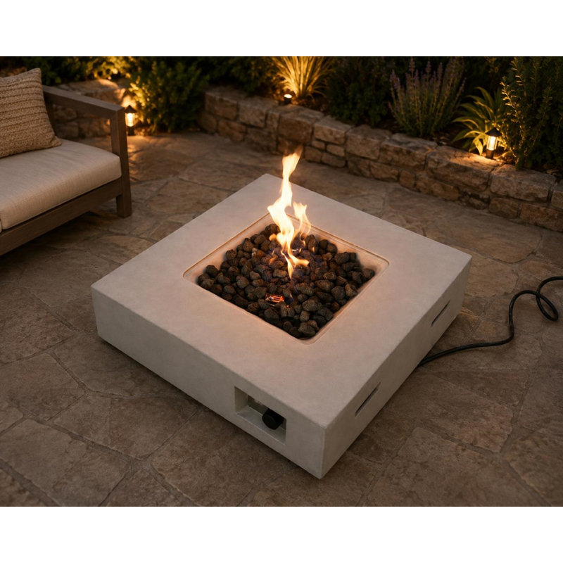Foyer de table au propane / gaz naturel en béton renforcé de fibres Brummitt, Béton naturel