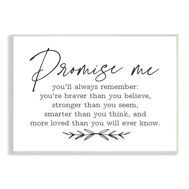 " Inspirational Self Love Quote Casual Botanical Design ", 10" H x 15" W x 0.5" D