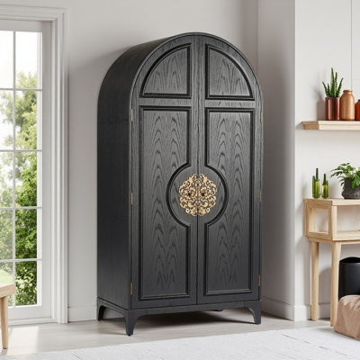 American-style Simple Black Wardrobe