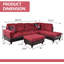 Canapé modulaire en flanelle 3 pièces-1444872209-1444872215