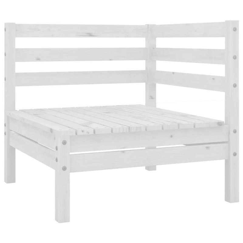 Patio Corner Sofas Gray Solid Wood Pine, White