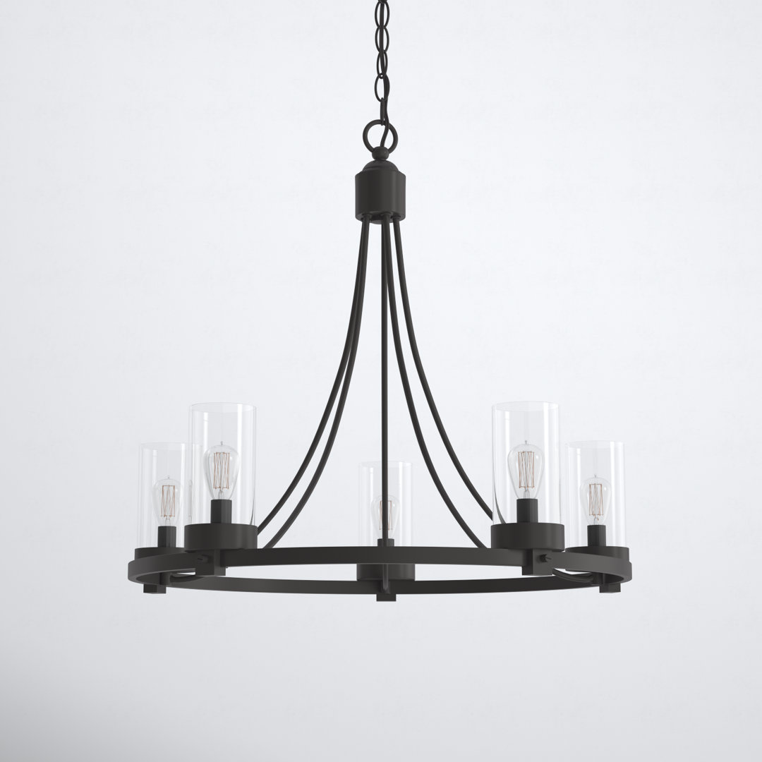Laurie 5 - Light Wagon Wheel Chandelier Birch Lane™ Finish: Oil Rubbed Bronze