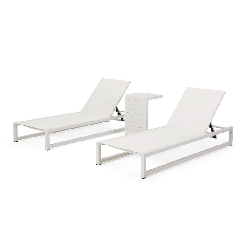 Ensemble de chaises longues avec table Anxhela