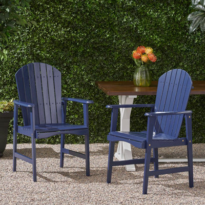Outdoor Weather Resistant Acacia Wood Adirondack Dining Chairs (Set Of 2)