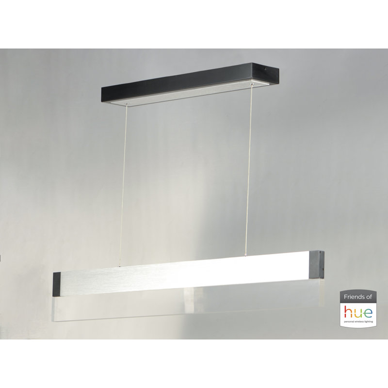 luminaire suspendu linéaire à 1 lumière pour îlot de cuisine, Aluminium brossé