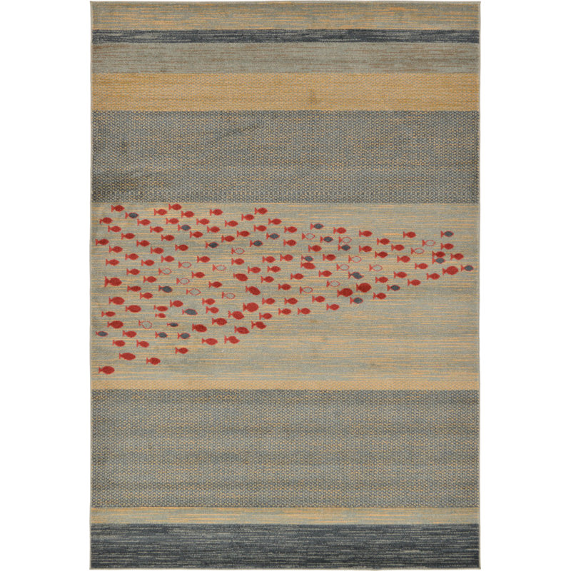 Abrigail Striped Indoor Rug, Rectangle 6'1" x 9'