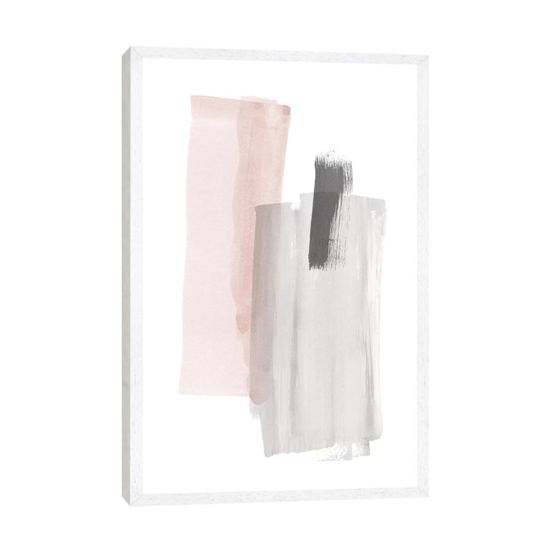 Brush Strokes III by Nouveau Prints - Painting on Canvas, 66.04cm H x 45.72cm W x 3.81cm D, White Framed