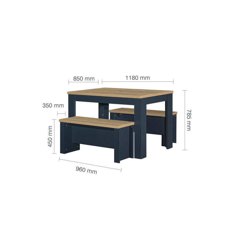 Napanoch 4 - Person Dining Set, Navy