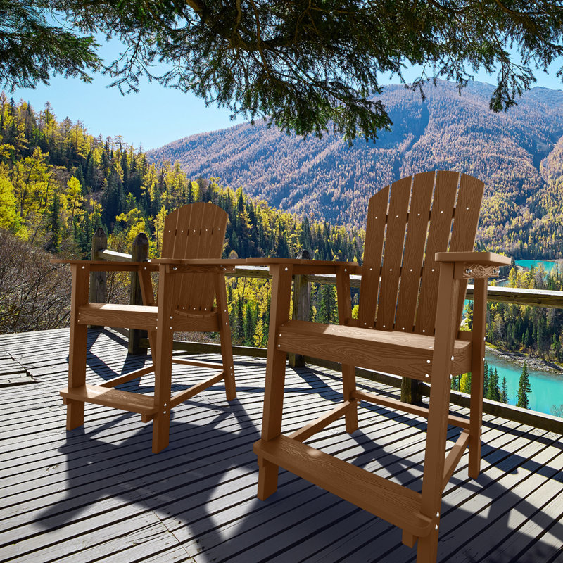 Chaise Adirondack avec table Borghild Hips, Teck