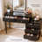Dressing table with mirror, dressing table with charging station and adjustable cabinet, modern dressing table with 3 drawers for bedroom and dressing room-139023144