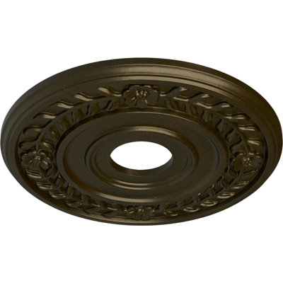 Médaillon de plafond Endurathane Dublin, DE 17 7/8 po x P 3 5/8 po x P 1 1/4 po (convient aux auvents jusqu'à 5 1/8 po), finition craquelée en nuage peinte à la main